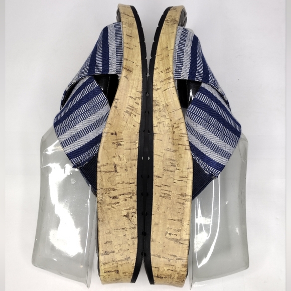 Life Stride Positive Women's Striped Comfort Open Toe Slide Sandals Size 8M - Picture 4 of 11